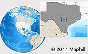 Shaded Relief Location Map of Comal County, highlighted country, highlighted parent region