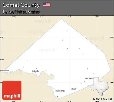 Classic Style Simple Map of Comal County, single color outside