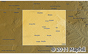 Physical 3D Map of Dawson County, darken