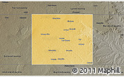 Physical 3D Map of Dawson County, darken, semi-desaturated