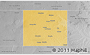 Physical 3D Map of Dawson County, desaturated