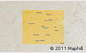 Physical 3D Map of Dawson County, lighten, semi-desaturated
