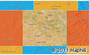 Satellite 3D Map of Dawson County, political outside