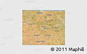 Satellite 3D Map of Dawson County, single color outside