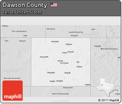 Silver Style 3D Map of Dawson County