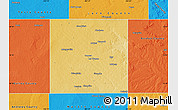 Physical Map of Dawson County, political outside