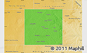 Political Map of Dawson County, physical outside