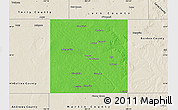 Political Map of Dawson County, shaded relief outside