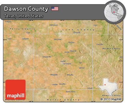 Satellite Map of Dawson County