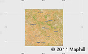 Satellite Map of Dawson County, single color outside