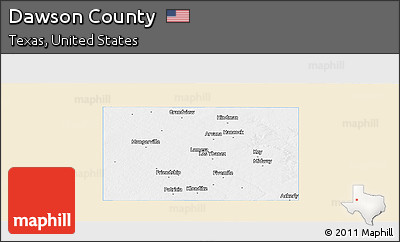 Classic Style Panoramic Map of Dawson County, single color outside