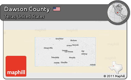 Classic Style Panoramic Map of Dawson County, single color outside