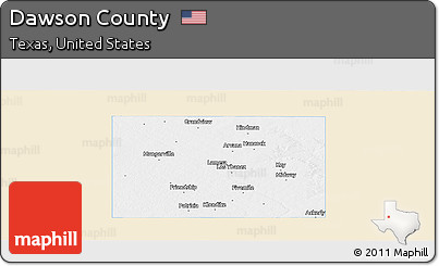 Classic Style Panoramic Map of Dawson County, single color outside