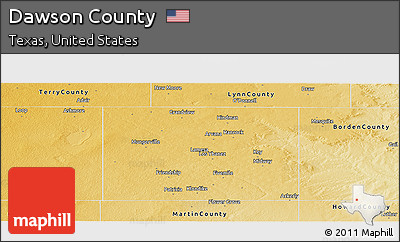 Physical Panoramic Map of Dawson County