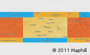 Physical Panoramic Map of Dawson County, political outside