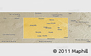 Physical Panoramic Map of Dawson County, semi-desaturated