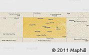 Physical Panoramic Map of Dawson County, shaded relief outside