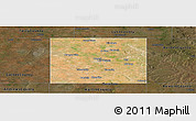 Satellite Panoramic Map of Dawson County, darken