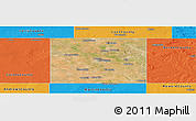 Satellite Panoramic Map of Dawson County, political outside