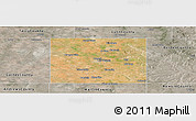 Satellite Panoramic Map of Dawson County, semi-desaturated