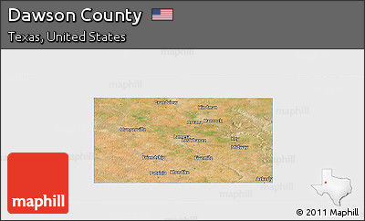 Satellite Panoramic Map of Dawson County, single color outside