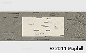 Shaded Relief Panoramic Map of Dawson County, darken