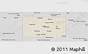Shaded Relief Panoramic Map of Dawson County, desaturated