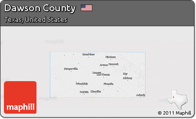 Silver Style Panoramic Map of Dawson County, single color outside