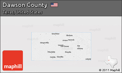 Silver Style Panoramic Map of Dawson County, single color outside