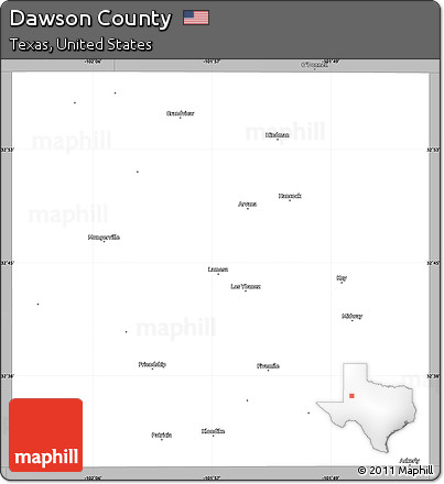 Gray Simple Map of Dawson County