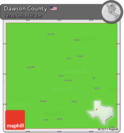 Political Simple Map of Dawson County, cropped outside