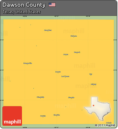 Savanna Style Simple Map of Dawson County, single color outside