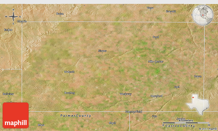 Satellite 3D Map of Deaf Smith County