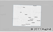 Gray 3D Map of Denton County, single color outside
