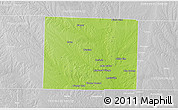 Physical 3D Map of Denton County, lighten, desaturated