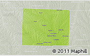Physical 3D Map of Denton County, lighten, semi-desaturated