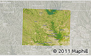 Satellite 3D Map of Denton County, lighten, semi-desaturated