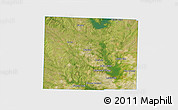 Satellite 3D Map of Denton County, single color outside