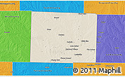 Shaded Relief 3D Map of Denton County, political outside