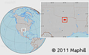 Gray Location Map of Denton County, hill shading