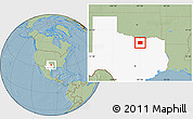 Savanna Style Location Map of Denton County, highlighted parent region, hill shading