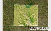Satellite Map of Denton County, darken