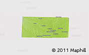Physical Panoramic Map of Denton County, cropped outside