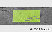 Physical Panoramic Map of Denton County, darken, desaturated