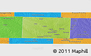 Physical Panoramic Map of Denton County, political outside