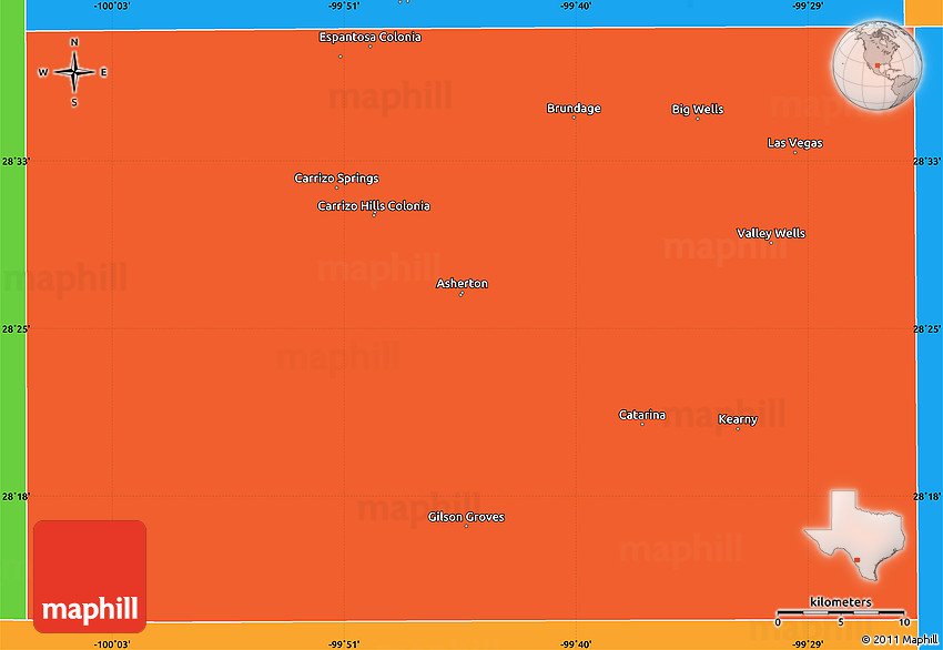 Political Simple Map of Dimmit County