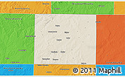 Shaded Relief 3D Map of Fisher County, political outside