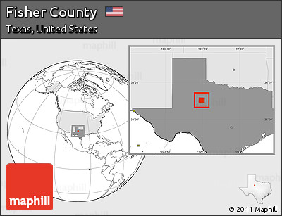 Blank Location Map of Fisher County, highlighted country, highlighted parent region