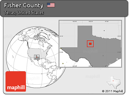 Blank Location Map of Fisher County, highlighted country, highlighted parent region
