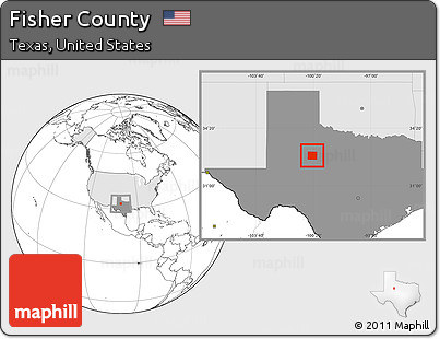 Blank Location Map of Fisher County, highlighted country, highlighted parent region